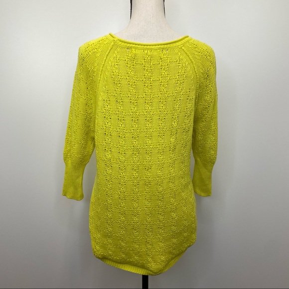 Anthropologie Sparrow Neon Yellow Sweater - Picture 4 of 10